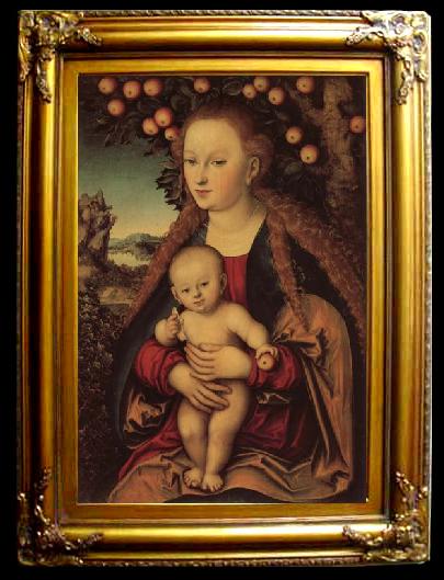 framed  Lucas Cranach the Elder Madonna and Child Under an Apple Tree, Ta117